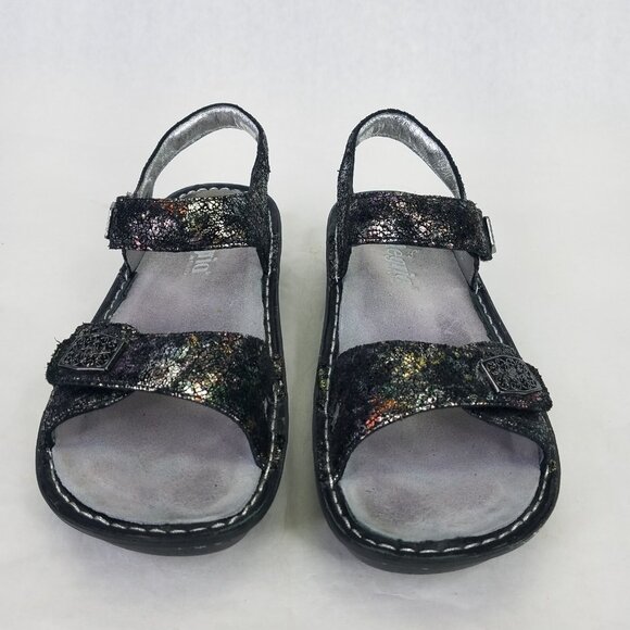 Alegria Vienna Platform Sandals Women's 36 US 6 Metallic Rainbow Leather VIE-280 - Picture 4 of 16